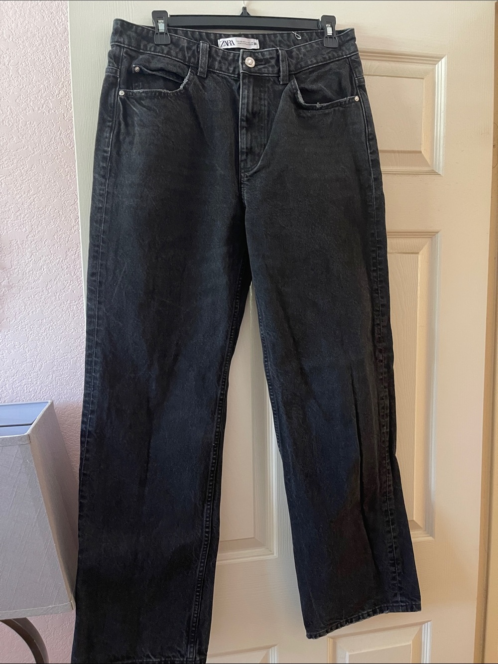 Zara Women’s Washed Black Relaxed Jeans